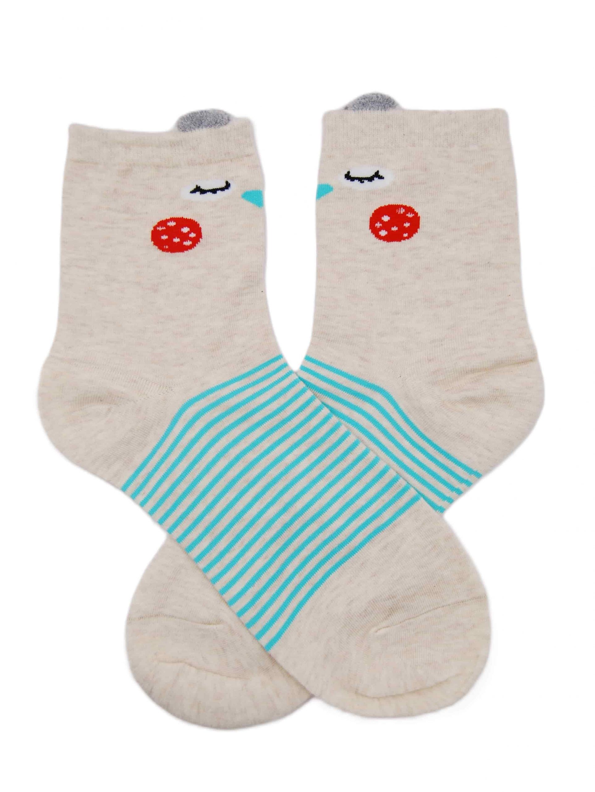 Calcetín orejitas búho azul