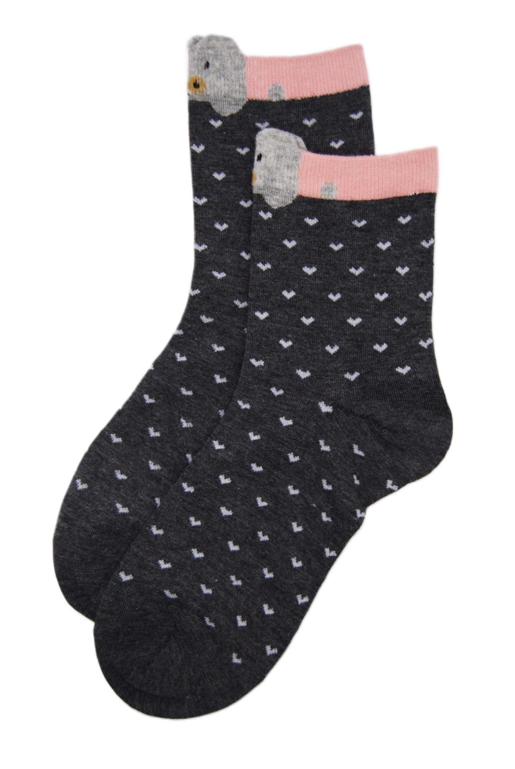 Calcetín orejitas gris oscuro