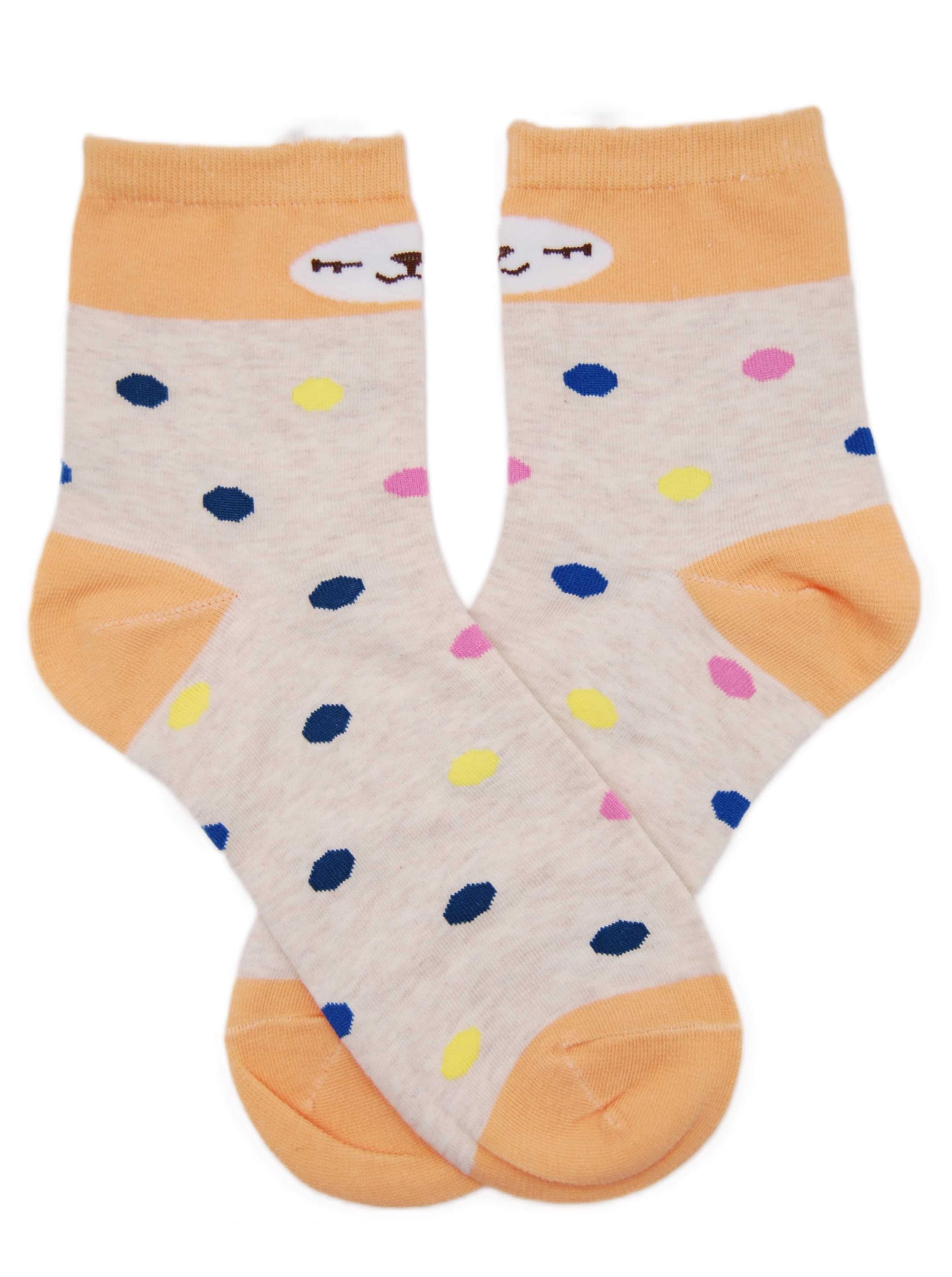 Calcetín orejitas naranja topos